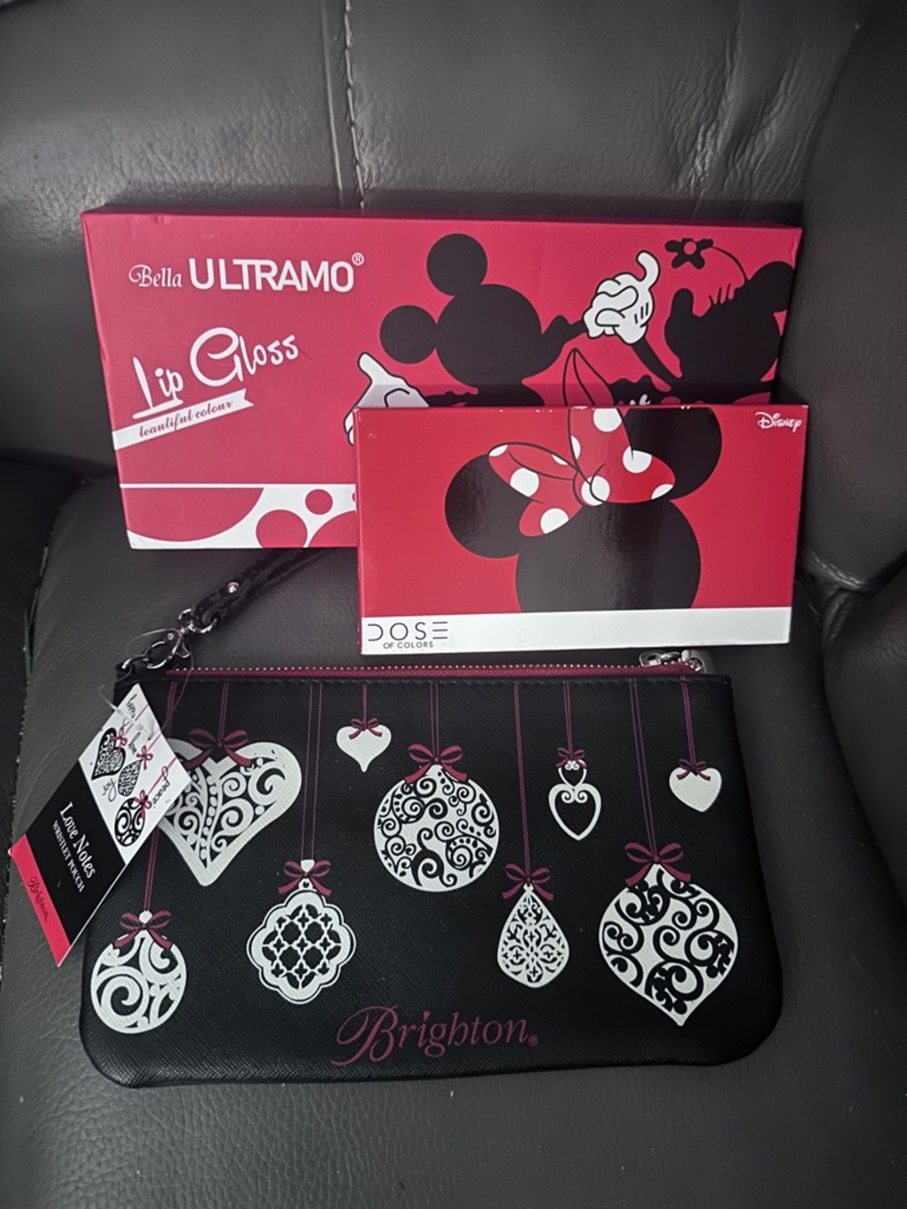 Brighton Wristlet Set w/ Two Minnie Mouse Bella Makeup NIB Items Set